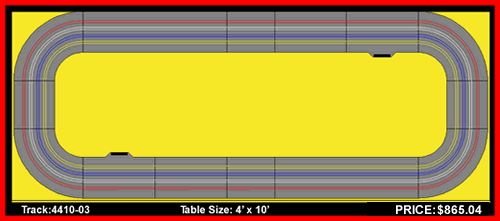 MaxTrax Scale Racing 4 Lane Ovals Tracks