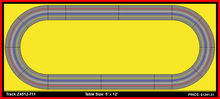 MaxTrax Scale Racing 4 Lane Ovals Tracks