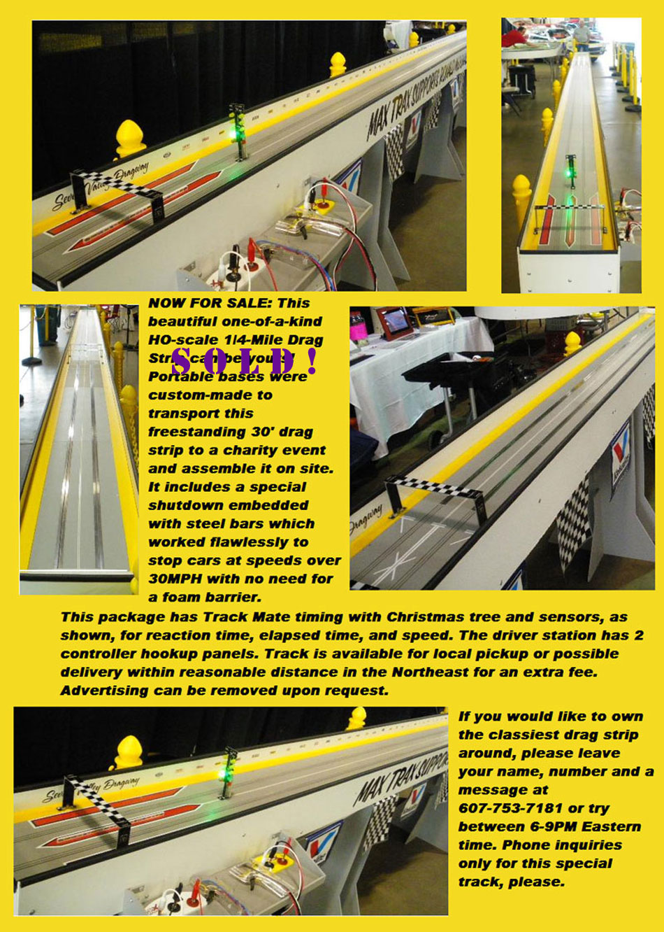 Quarter mile HO scale drag strip for sale